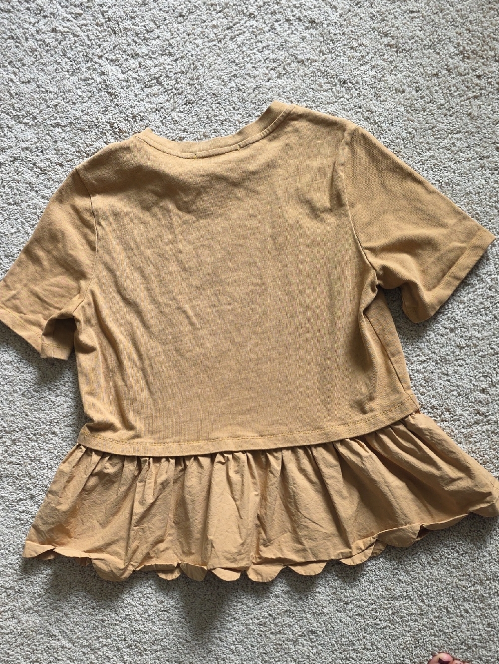Camel Color Peplum Tee Shirt - Picture 5 of 5